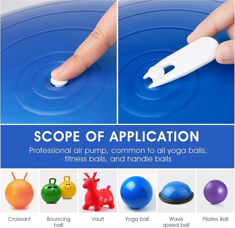 Aster طقم محول سدادة هواء كرة اليوغا، طقم استبدال سدادة كرة التمرين - Image 4